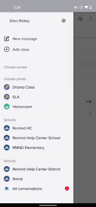 Animation with navigation bar going to class page and then tapping people tab
